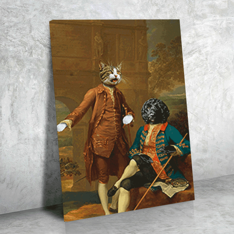 Noble Companions – Vintage Multi-Pet Portrait